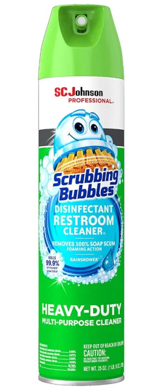 SC Johnson Professional SCRUBBING BUBBLES Disinfectant Aerosol, 25 Fl Ounce (6-Pack)