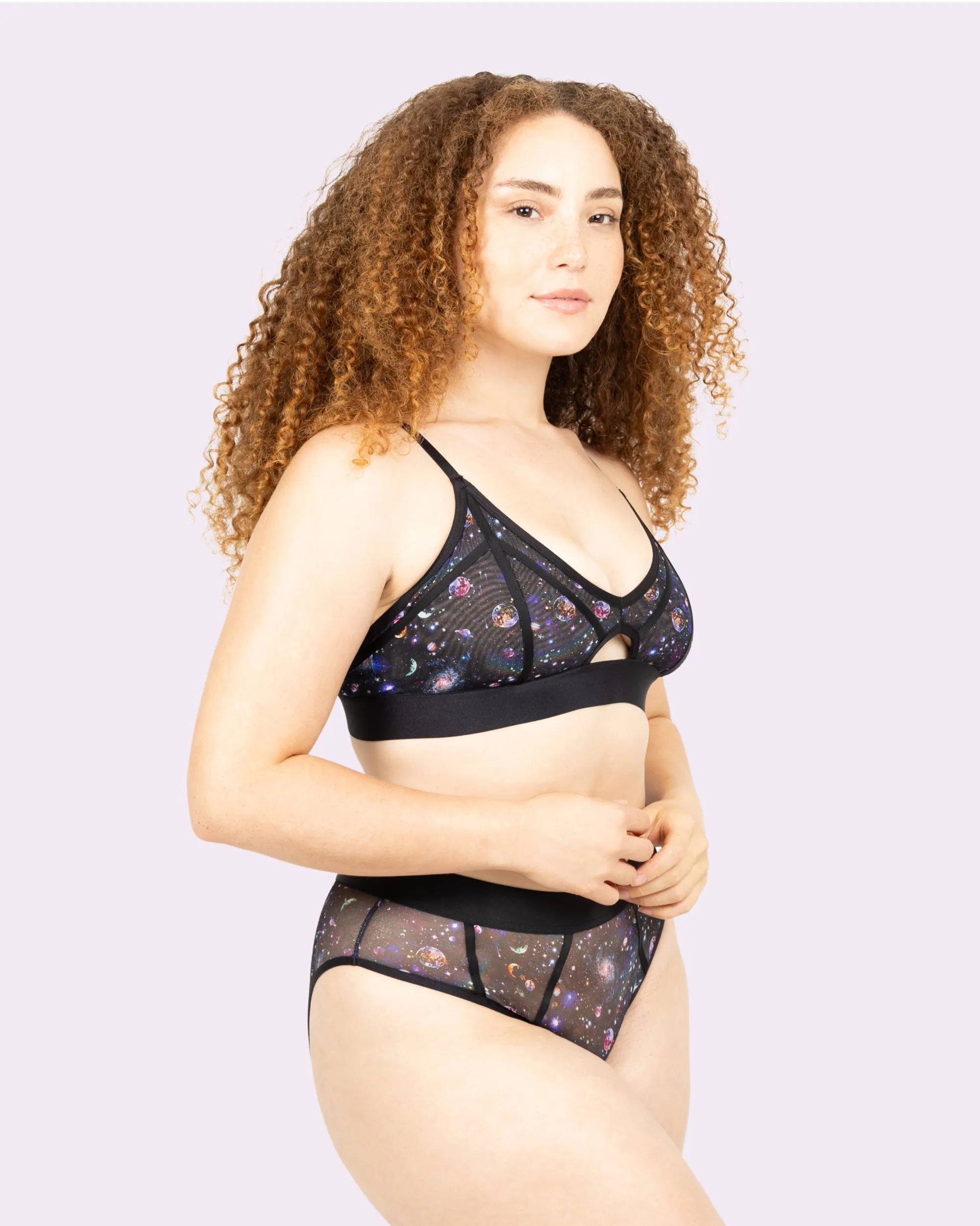 Silky Mesh Sheer Cutout Triangle Bralette | Silky Mesh (Astrology)