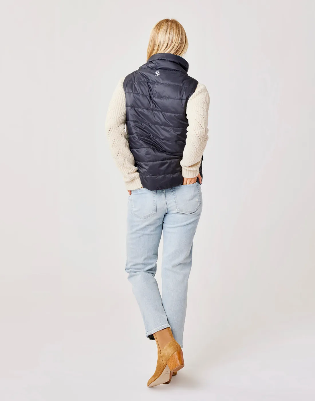 Silverton Reversible Down Vest: Hydro/Black -FINAL SALE