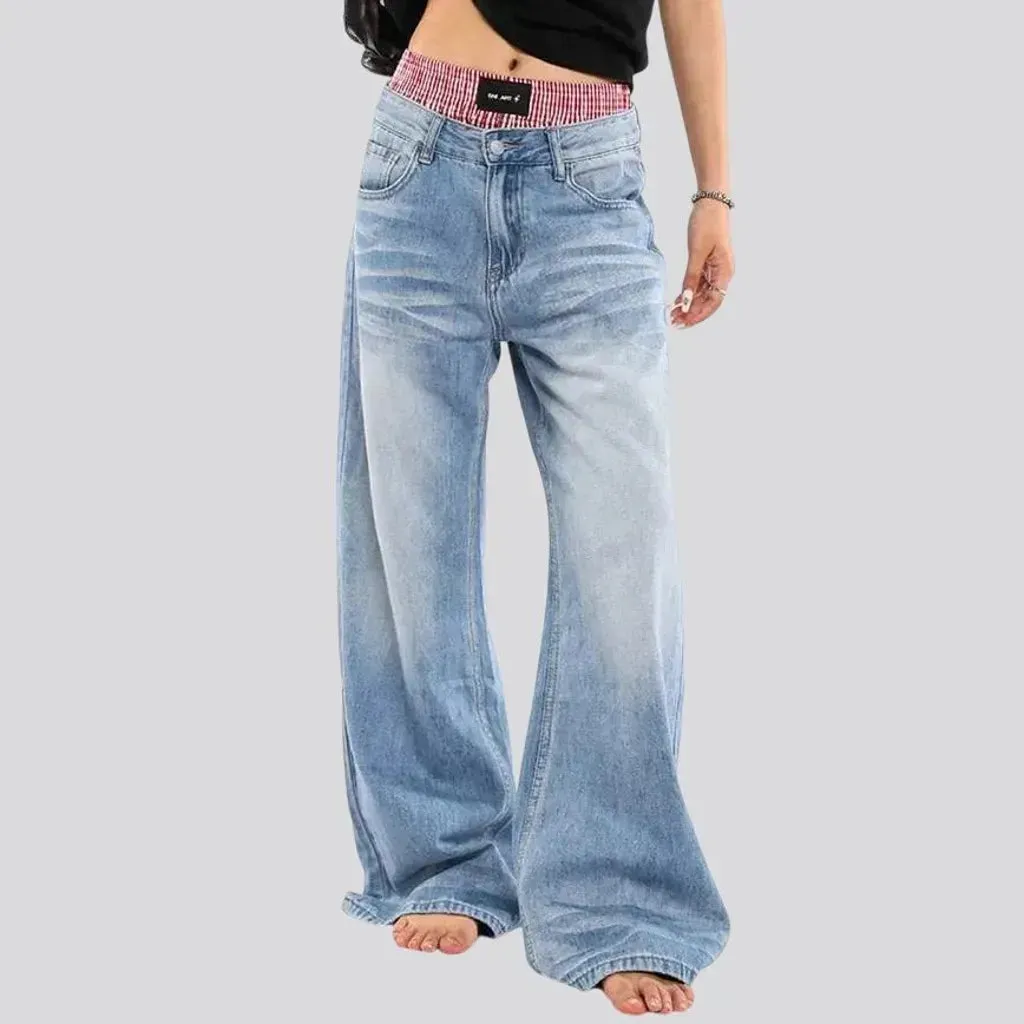 Slouchy fit abraded style women's jeans