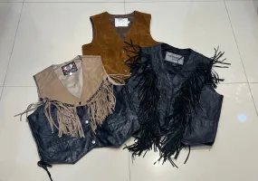 Suede & Leather vintage vest (FF-046)