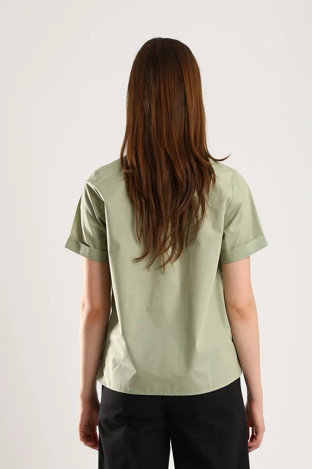 Surin Folded Cuff Blouse in Sage