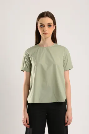 Surin Folded Cuff Blouse in Sage