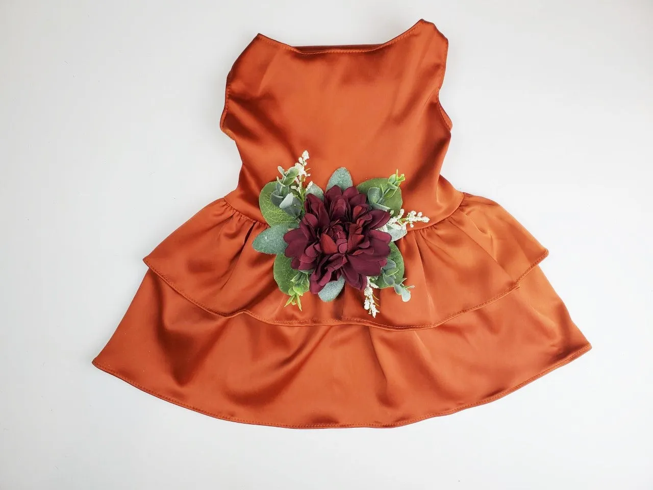 Terra Cotta Satin Dog Dress | The Bobbie