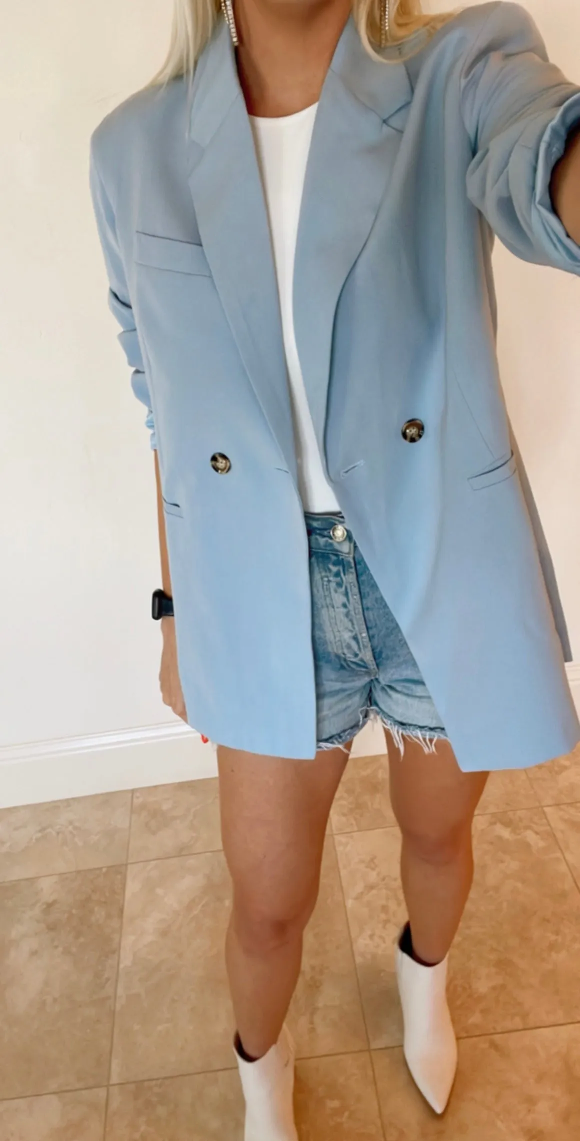 Top Notch Boyfriend Blazer in Blue