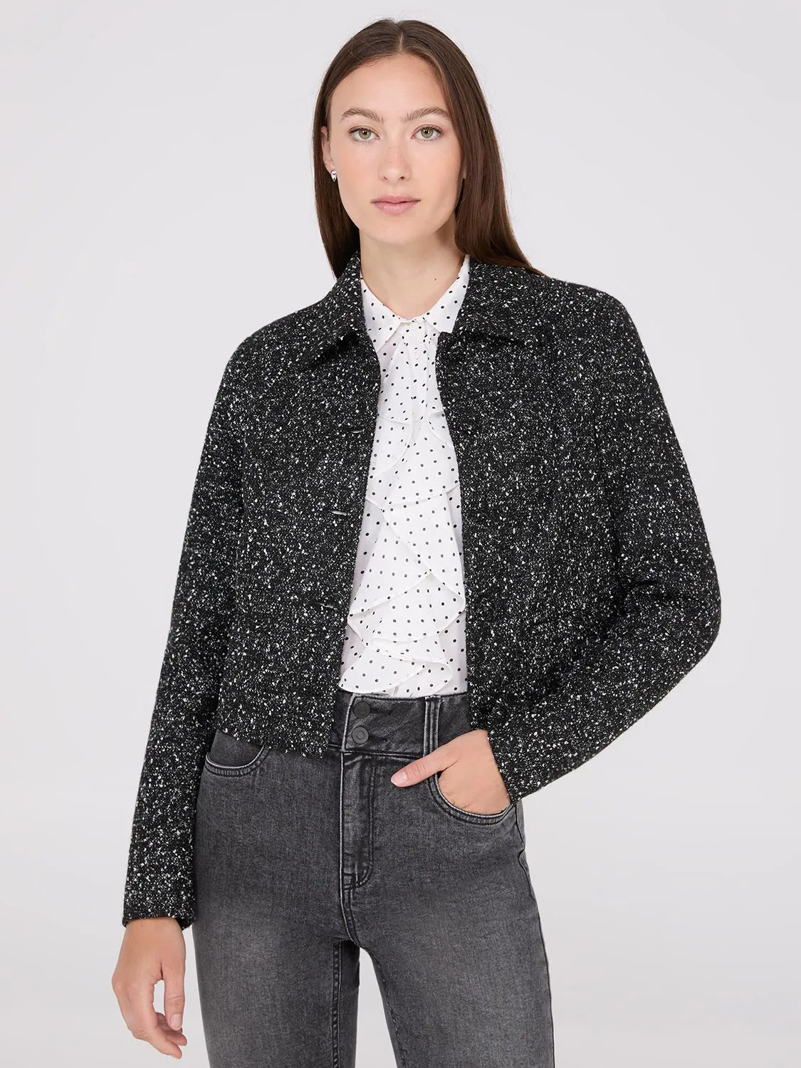 Waisted Boucle Blazer