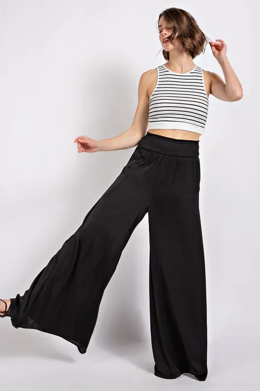 Washed Satin Wide Legged Pants