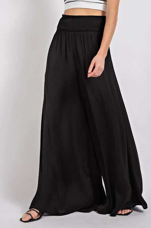 Washed Satin Wide Legged Pants