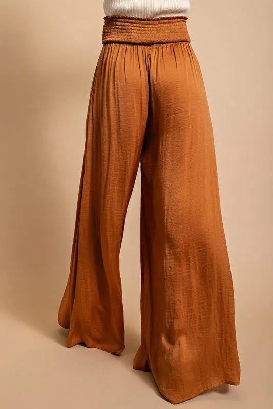 Washed Satin Wide Legged Pants