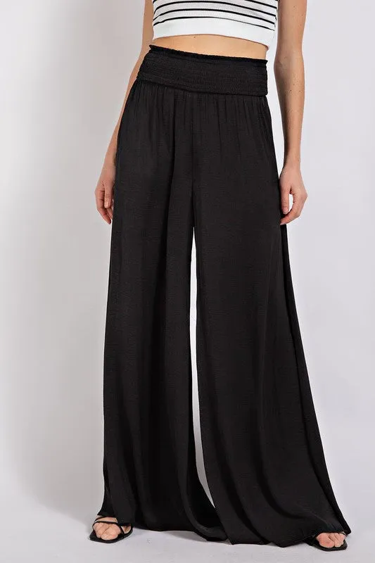 Washed Satin Wide Legged Pants